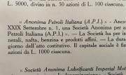 La notizia della nascita dell'api sulla Rivista Italiana del Petrolio