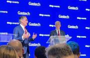 Burgum e Wright alla conferenza stampa di ieri al Gastech di Milano