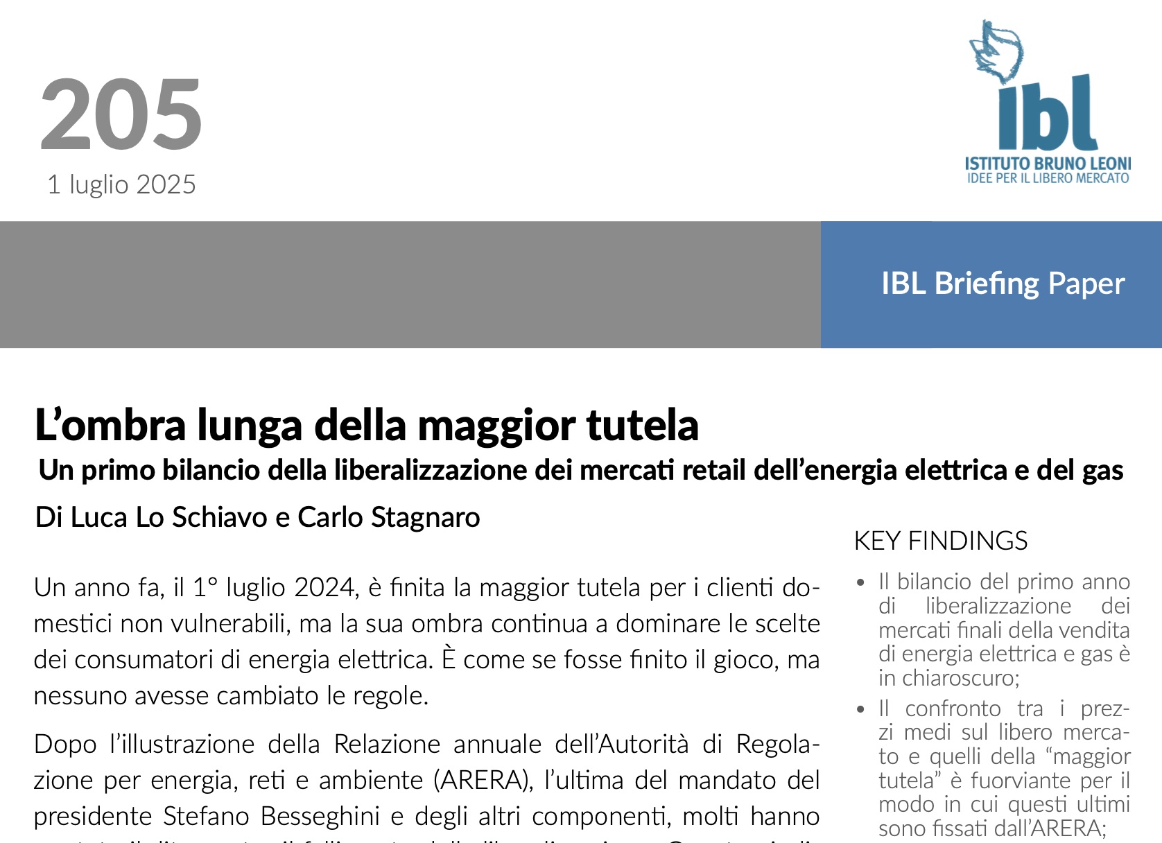 Ibl, l'ombra lunga della maggior tutela