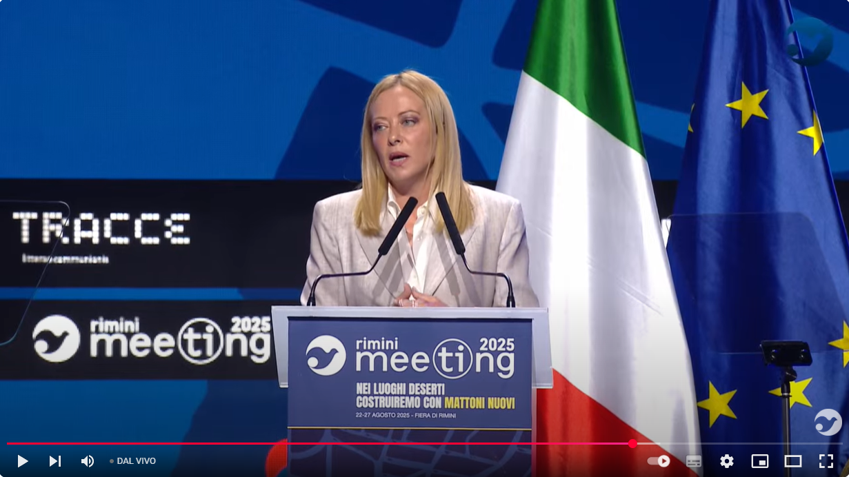 L'energia nell'intervento di Meloni a Rimini