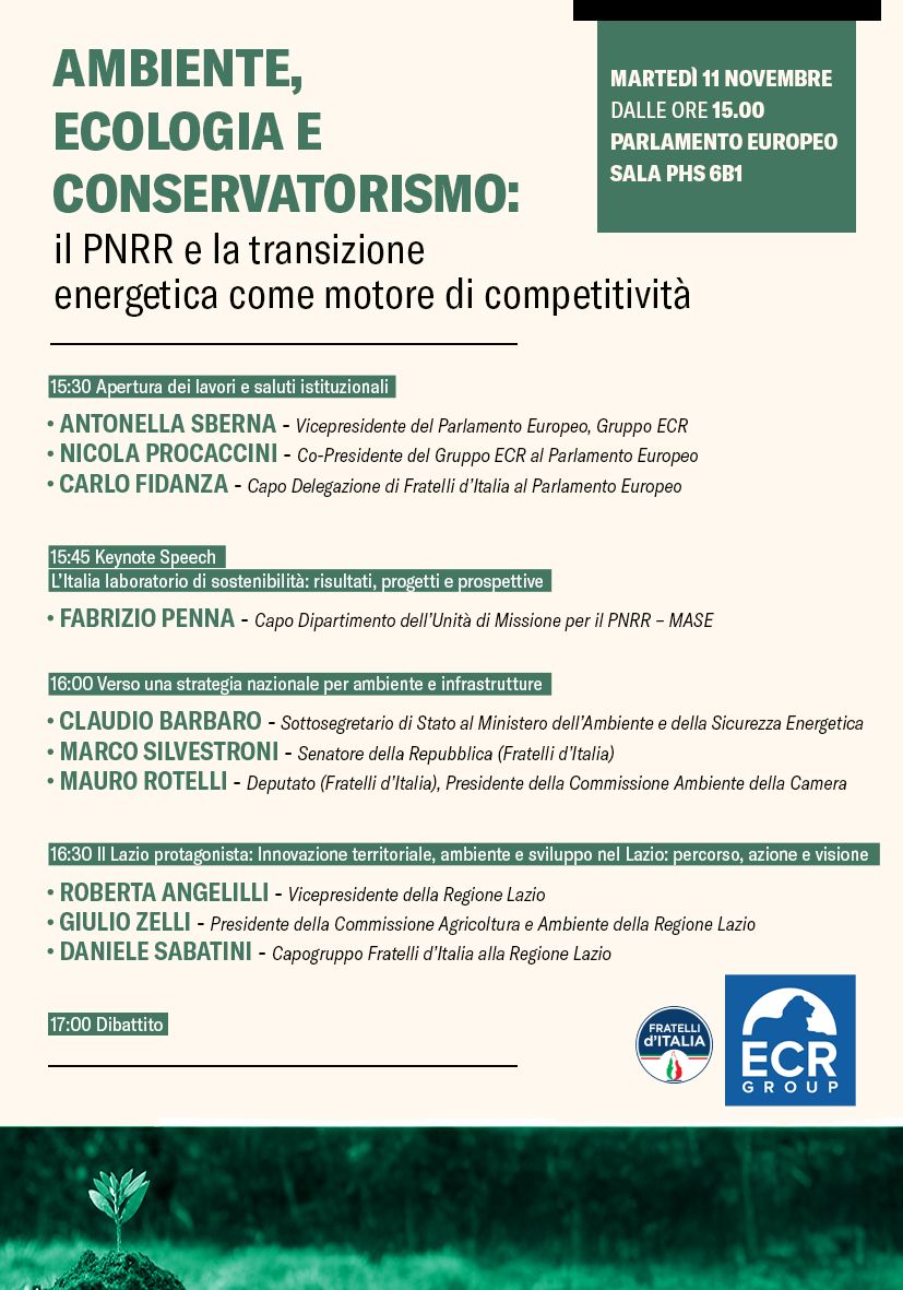 FdI, i vertici energia e ambiente a Bruxelles per parlare di Pnrr