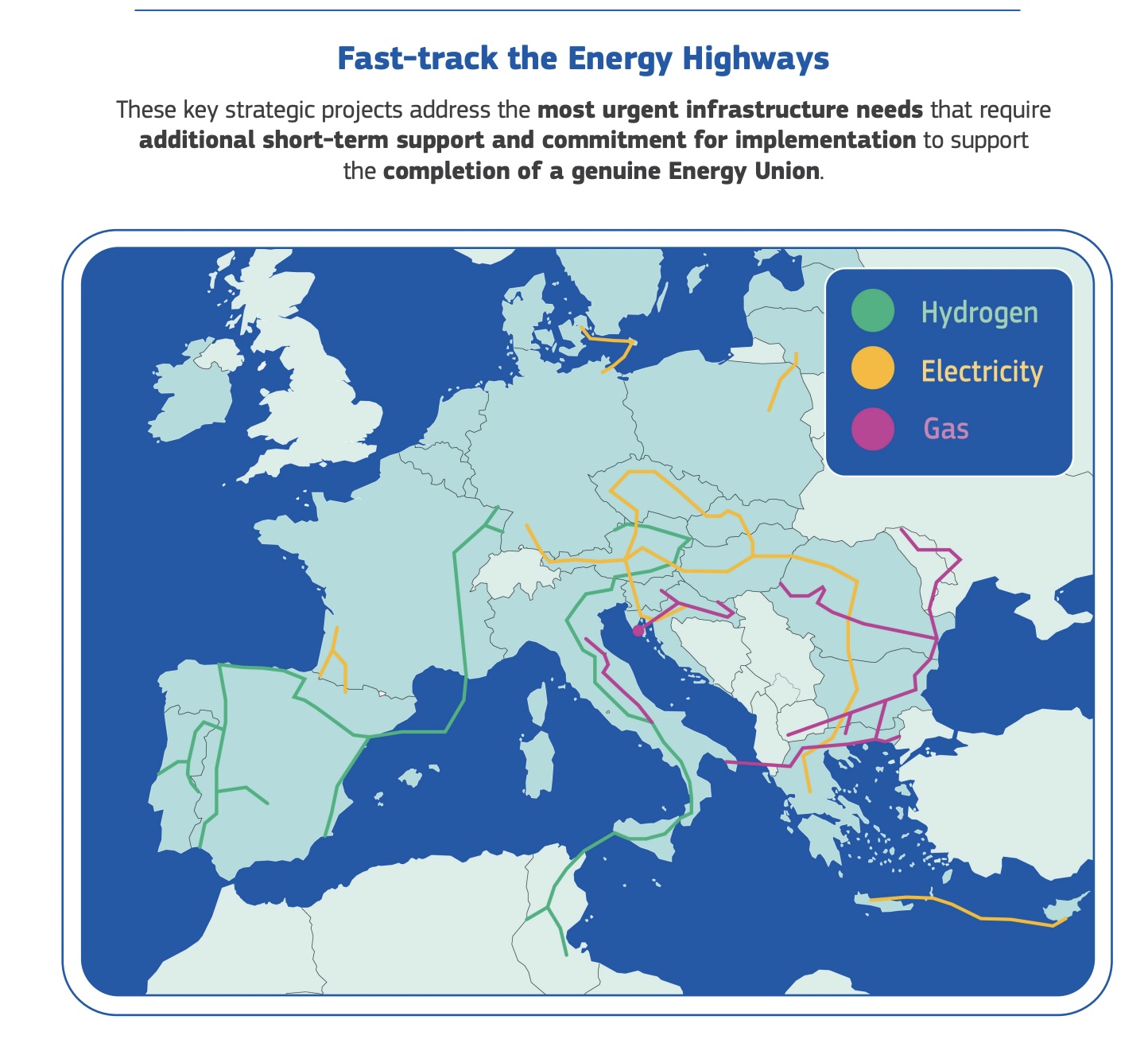UE vara Pacchetto Reti, identificate 8 "autostrade" dell'energia