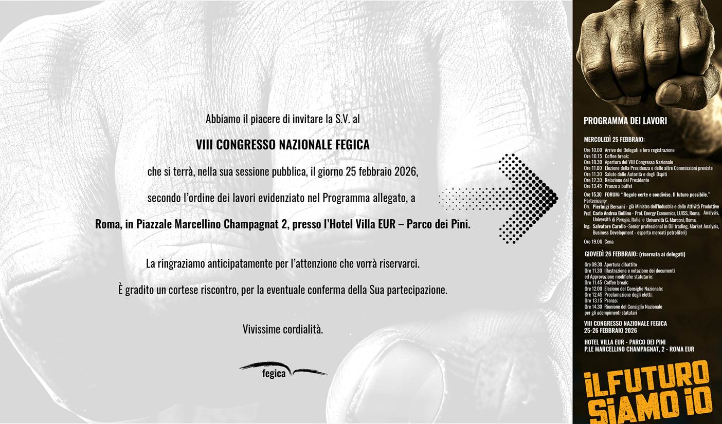 Fegica, chi ci sarà all'ottavo congresso nazionale